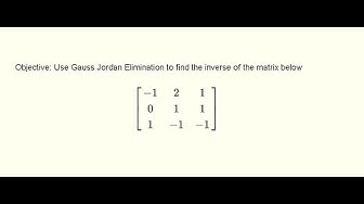 'Video thumbnail for Inverse of a 3 by 3 Matrix Using Gauss-Jordan Method'