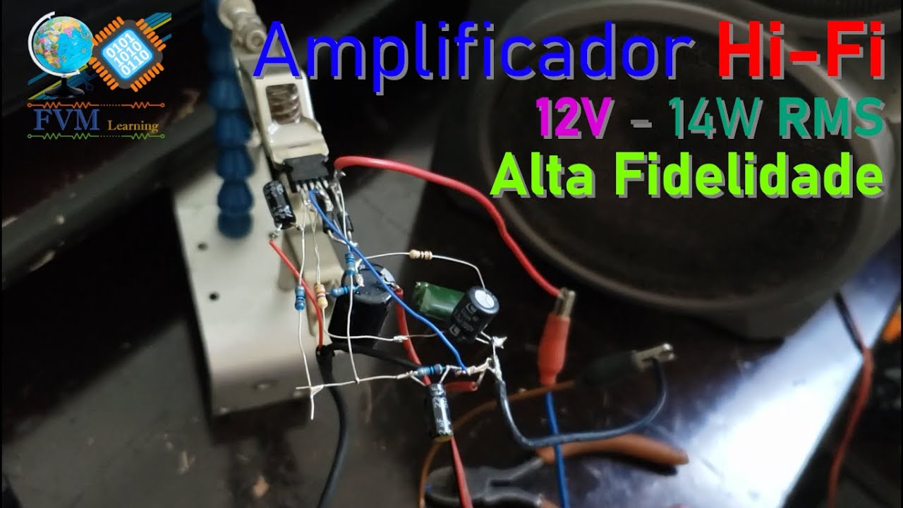 Video thumbnail for Amplificador HI-FI 14W - 12V Alta Fidelidade com o TDA2030