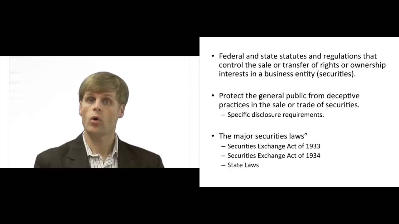 'Video thumbnail for What are securities laws?'
