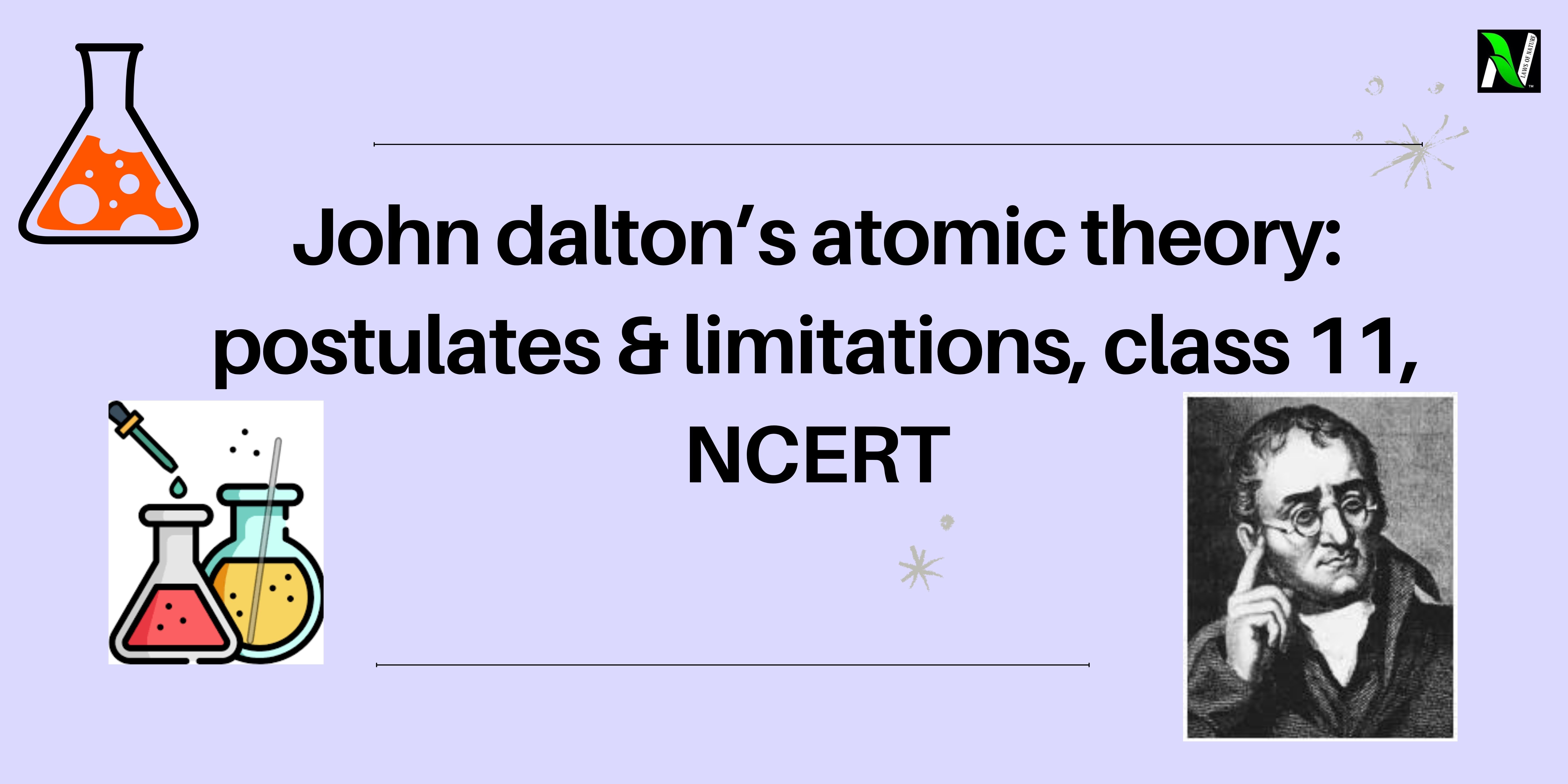 Video thumbnail for John Dalton's Atomic Theory: Postulates & Limitations, Class 11, NCERT - Laws Of Nature