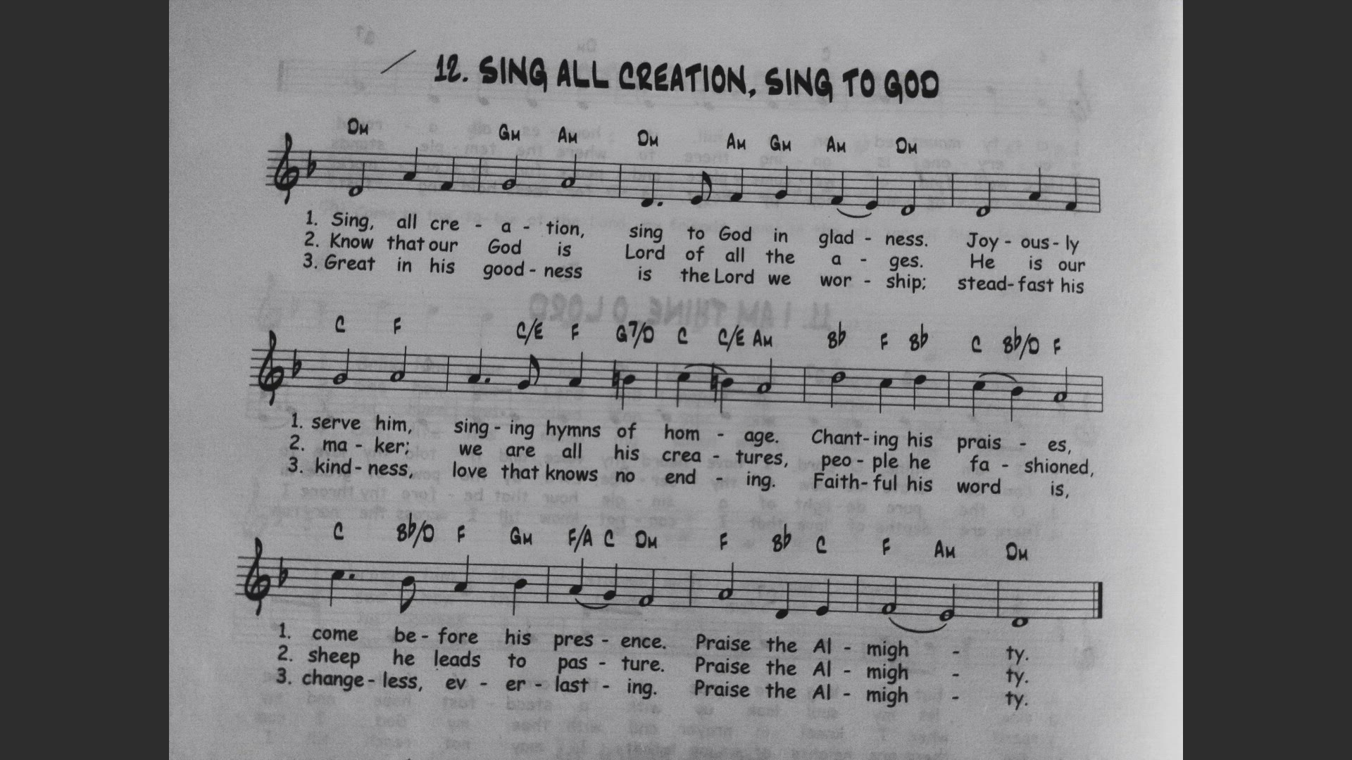 'Video thumbnail for Sing All Creation, Sing to God - Catholic Mass Song Sheet Music'