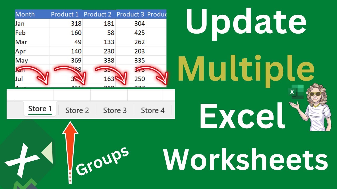 Video thumbnail for Add or Edit Data To Multiple Excel Worksheets (grouping) Fast.