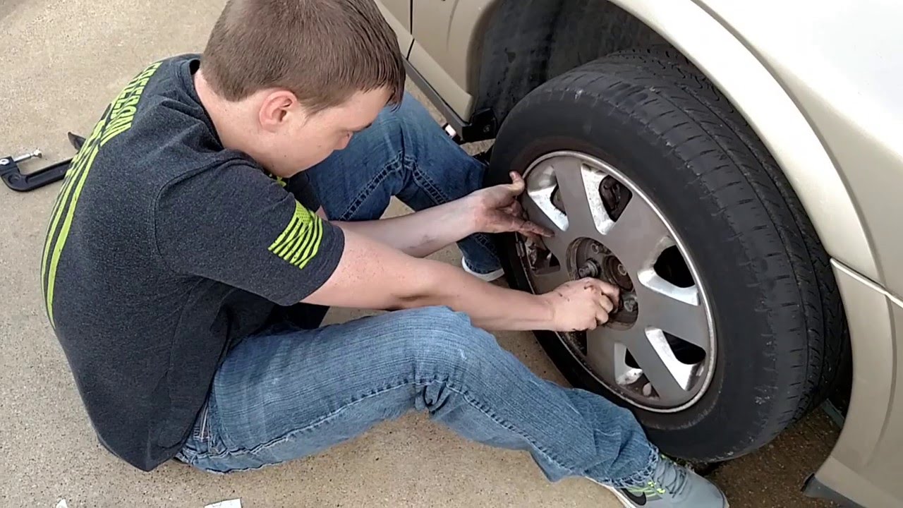 Video thumbnail for Putting brake on Lincoln LS, showing son how to do his own maintenance