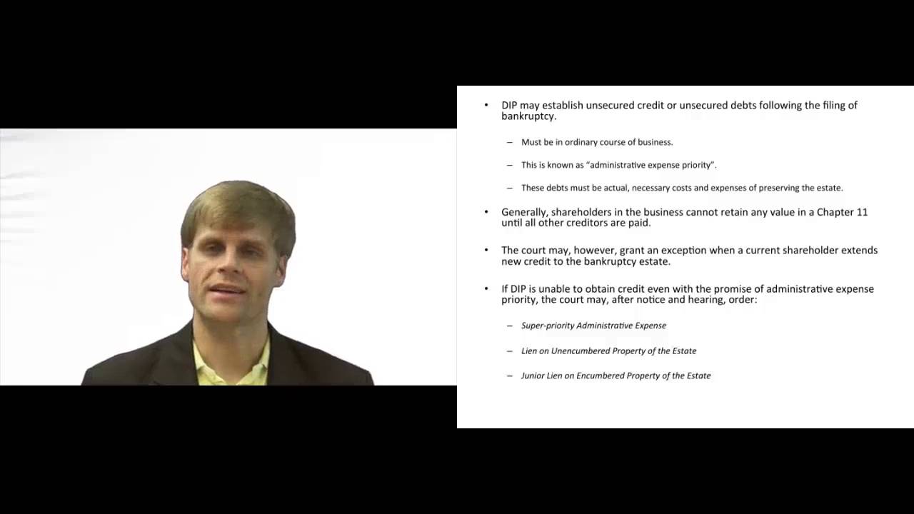 'Video thumbnail for Authority of Debtor in Possession to Secure Post-Petition Financing'