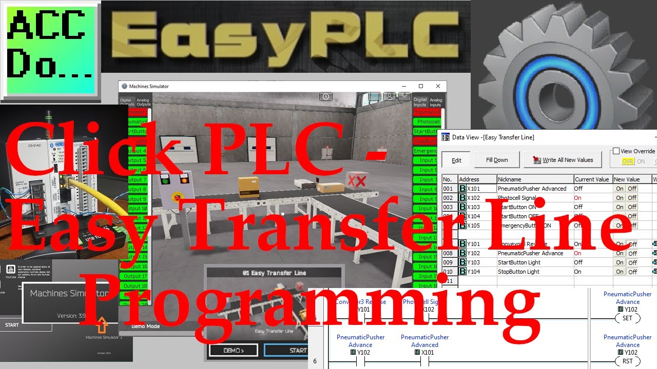 'Video thumbnail for Click PLC – Easy Transfer Line Programming'