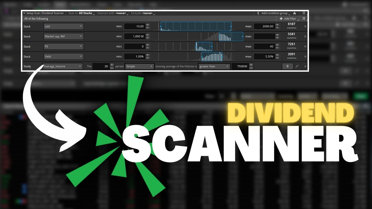'Video thumbnail for How to Create a Dividend Scanner in ThinkorSwim'