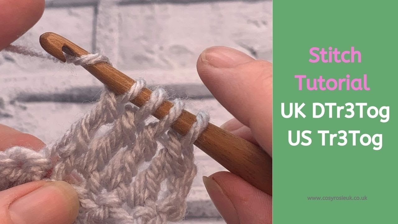 Video thumbnail for How to crochet DTr3Tog (UK) Tr3Tog (US) stitch tutorial
