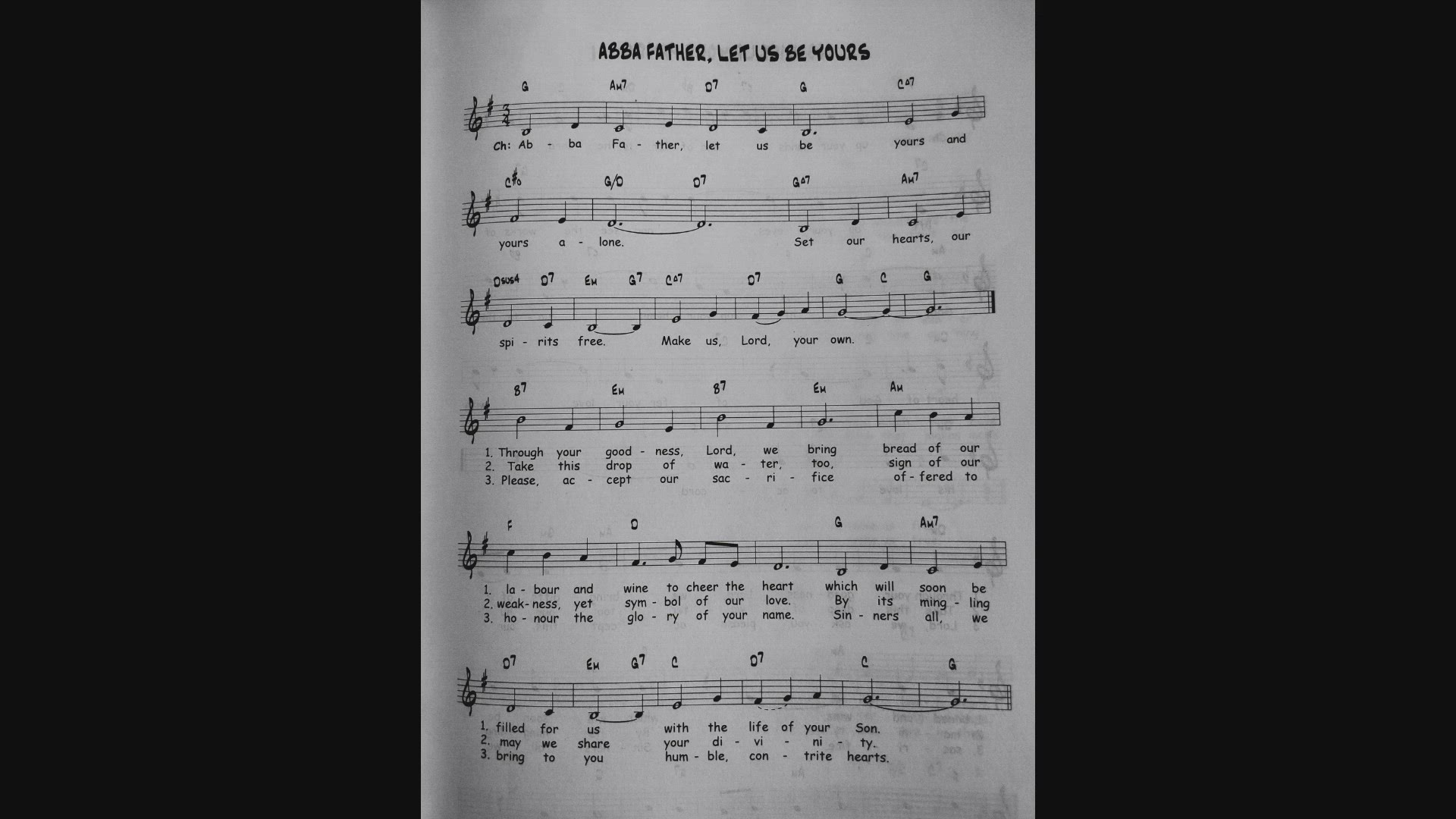 'Video thumbnail for Abba Father Let Us Be Yours - Catholic Mass Song Sheet Music'