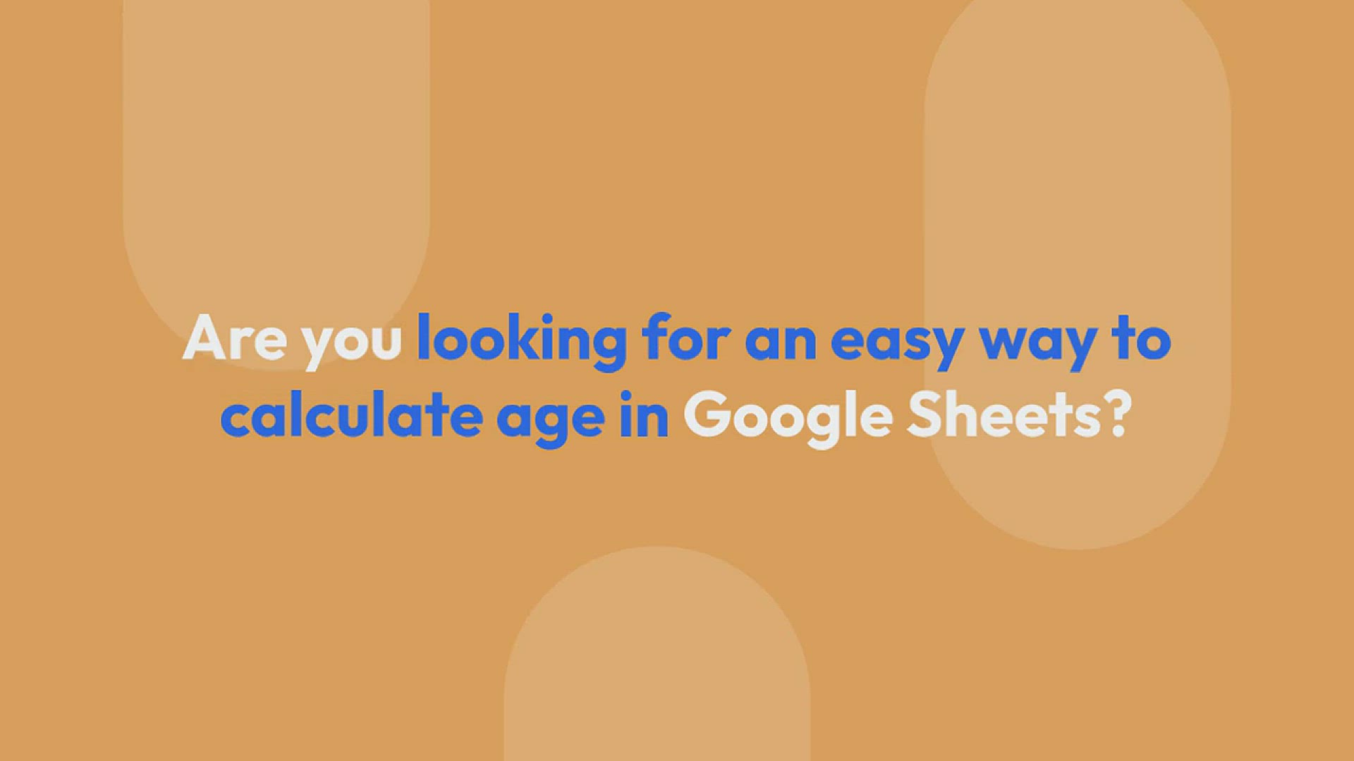 'Video thumbnail for How to Calculate Age in Google sheets / Google Excel'