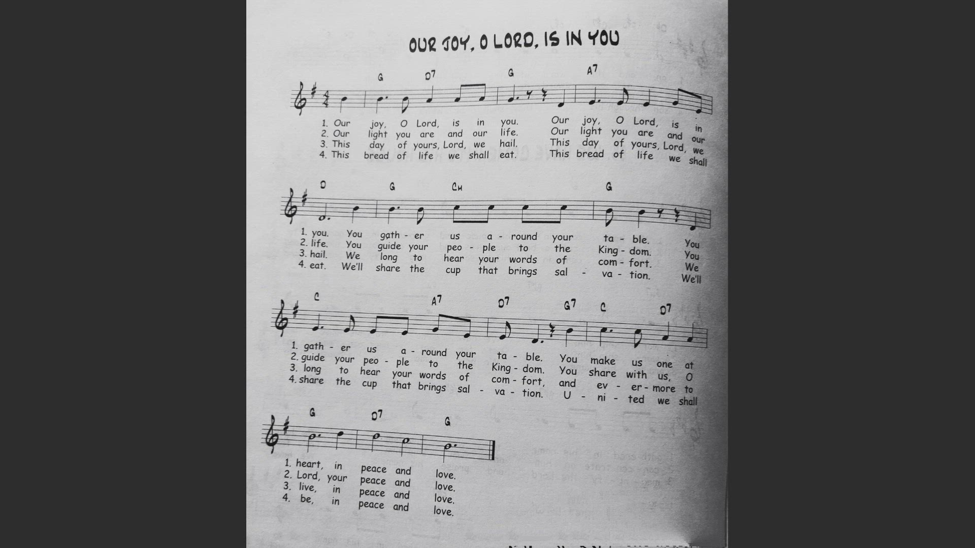 'Video thumbnail for Our Joy O Lord is in You - Catholic Mass Song Sheet Music'