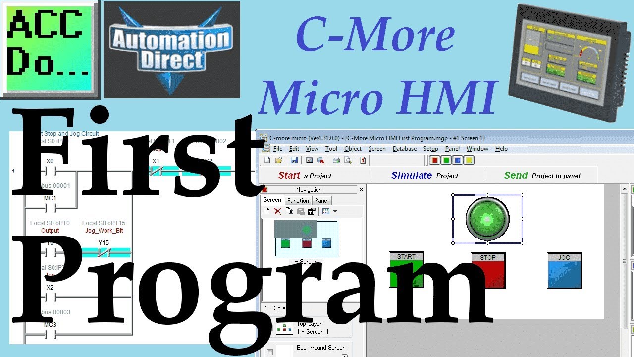 'Video thumbnail for C-More Micro HMI First Program Create'