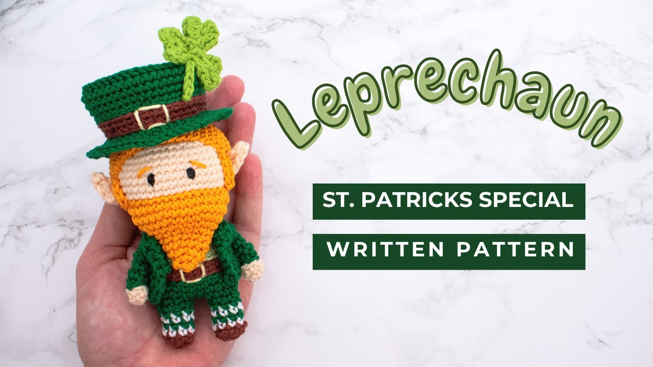 Video thumbnail for Leprechaun amigurumi free written pattern! St Patrick's crochet pattern