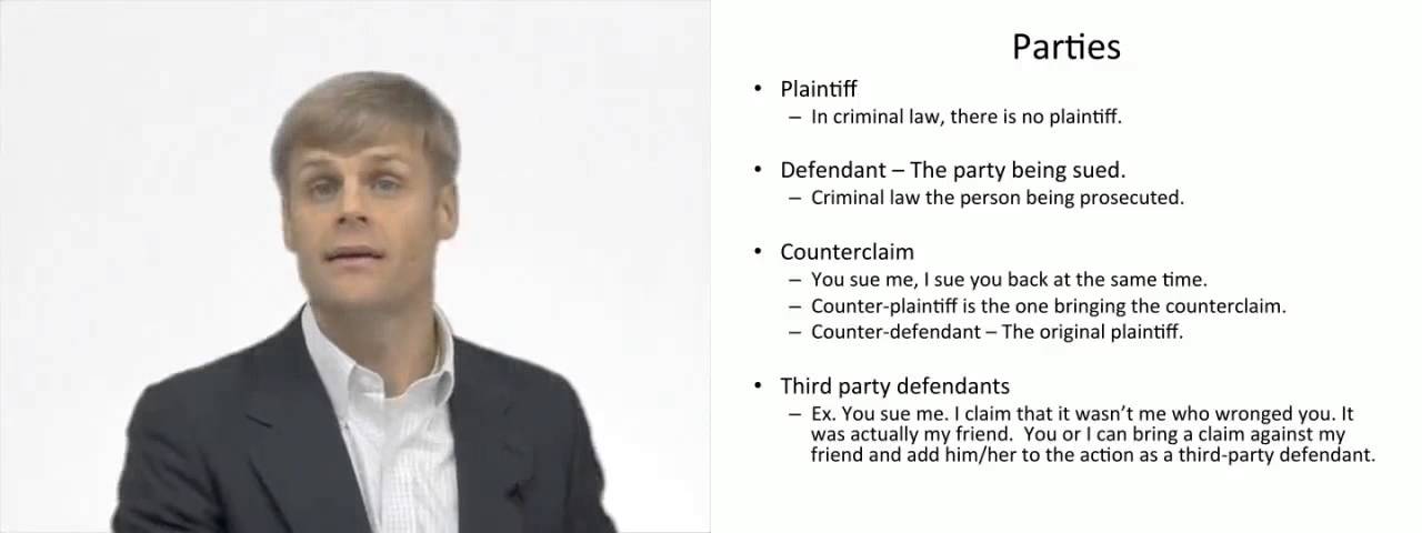 'Video thumbnail for Parties to Litigation'