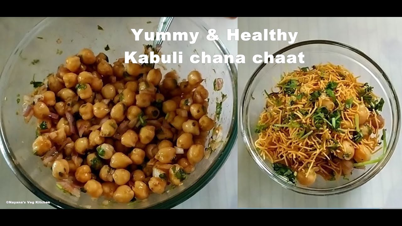 'Video thumbnail for Yummy Kabuli chana chaat recipe. Protein & fibre rich healthy snack. Useful for weightloss.'