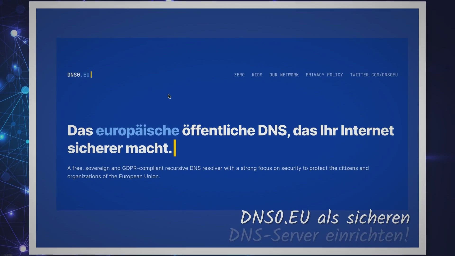'Video thumbnail for Dns0.eu sicherer europäischer öffentlicher DNS Dienst'