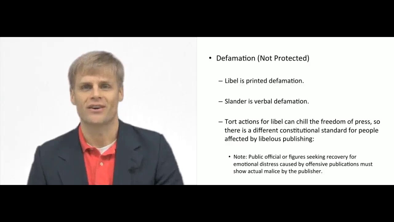 'Video thumbnail for Unprotected Speech Defamation'