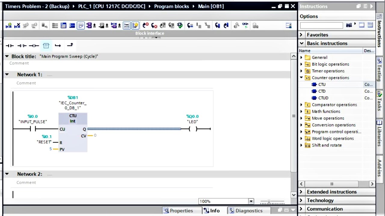 'Video thumbnail for Siemens Tia Portal Training - Up Counter - CTU Instruction Explained'