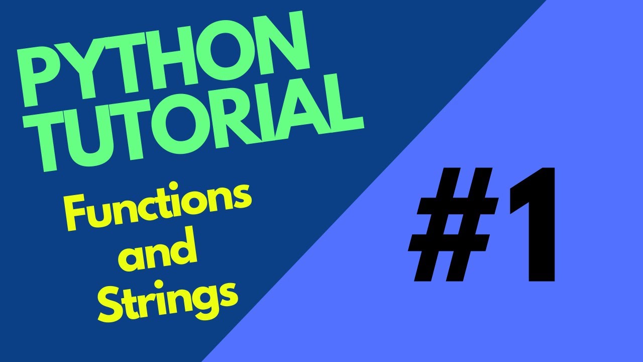 Video thumbnail for Python Tutorial 1 | introduction to functions
