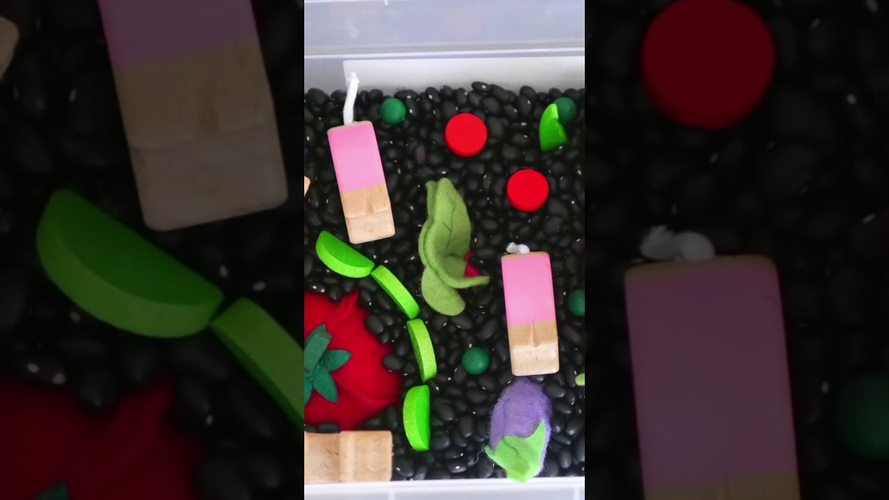 Video thumbnail for Toy Vegetable Garden Sensory bin idea #shorts