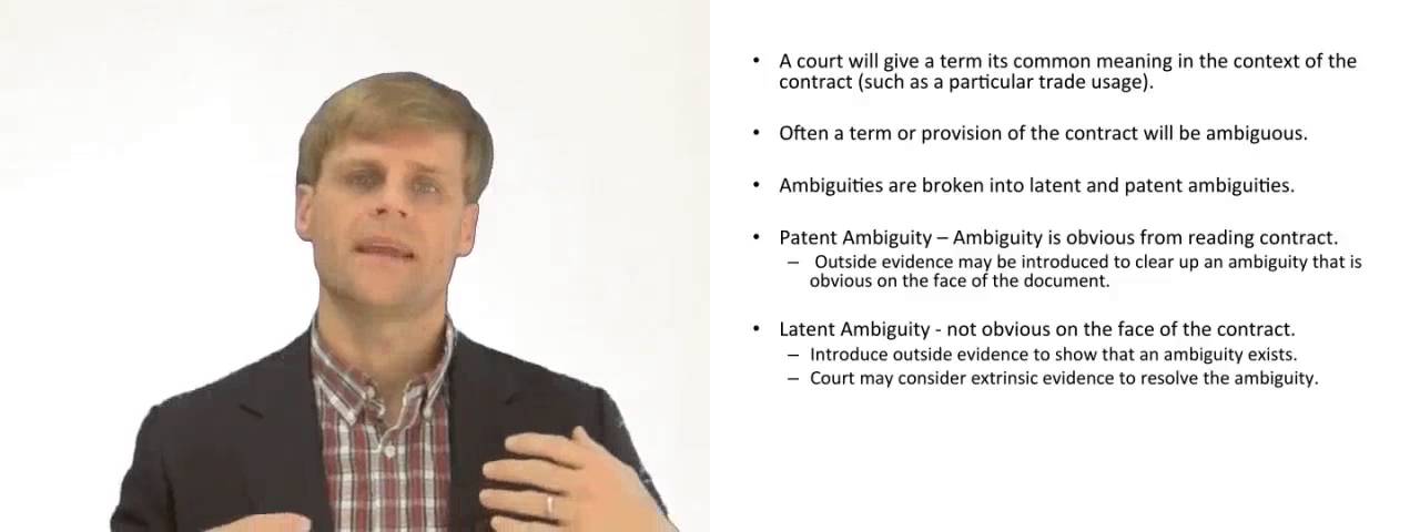 'Video thumbnail for Patent and Latent Ambiguities in a Contract'