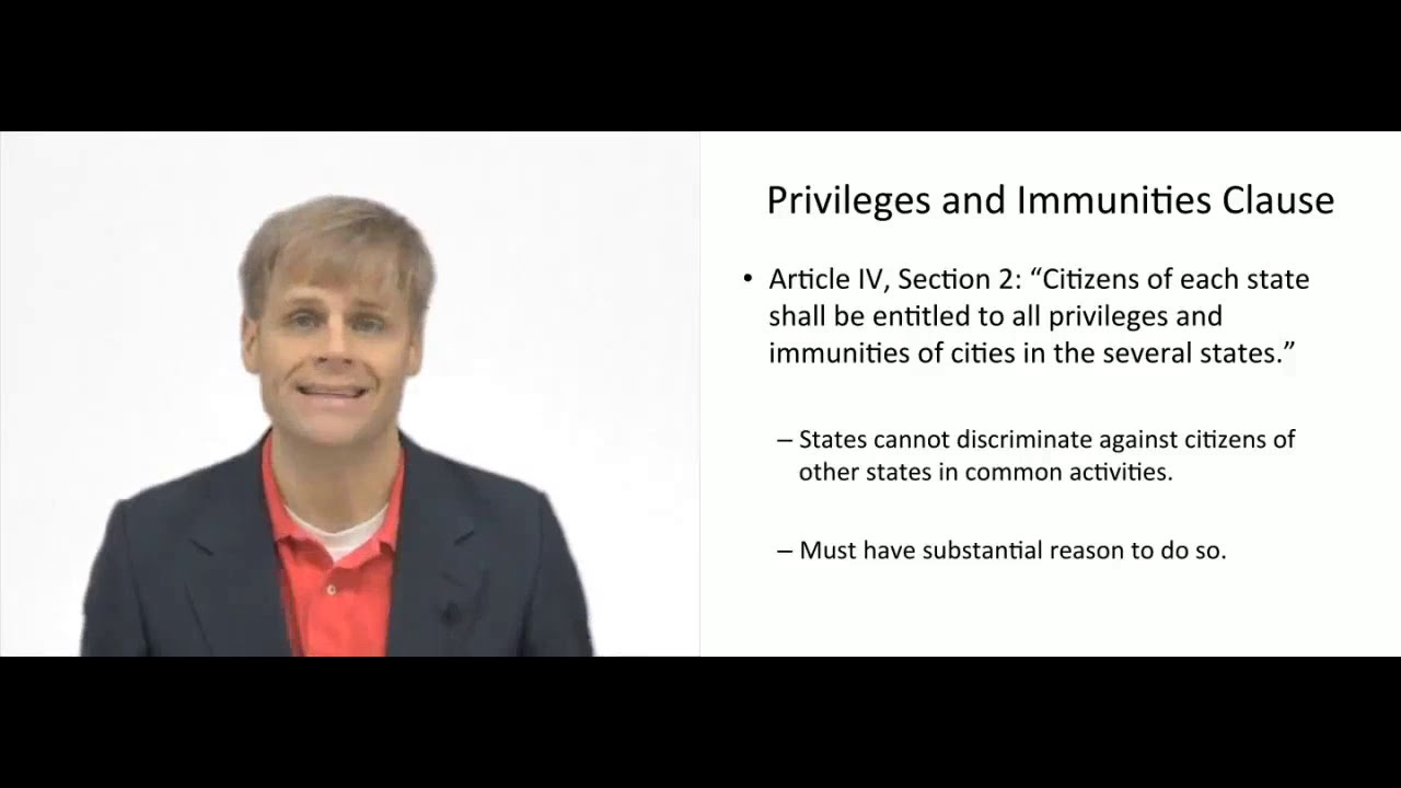 'Video thumbnail for Privileges and Immunities Clause'