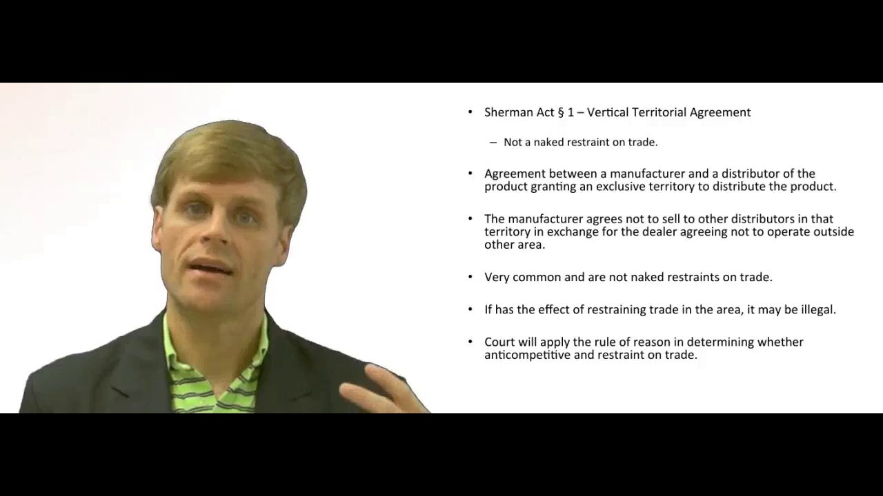 'Video thumbnail for Sherman Act Vertical Territorial Agreements'