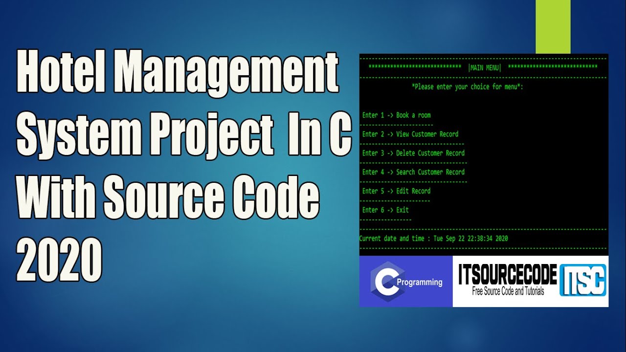 'Video thumbnail for Hotel Management System Project In C With Source Code Free Downoad 2020 | C Projects Source Code'