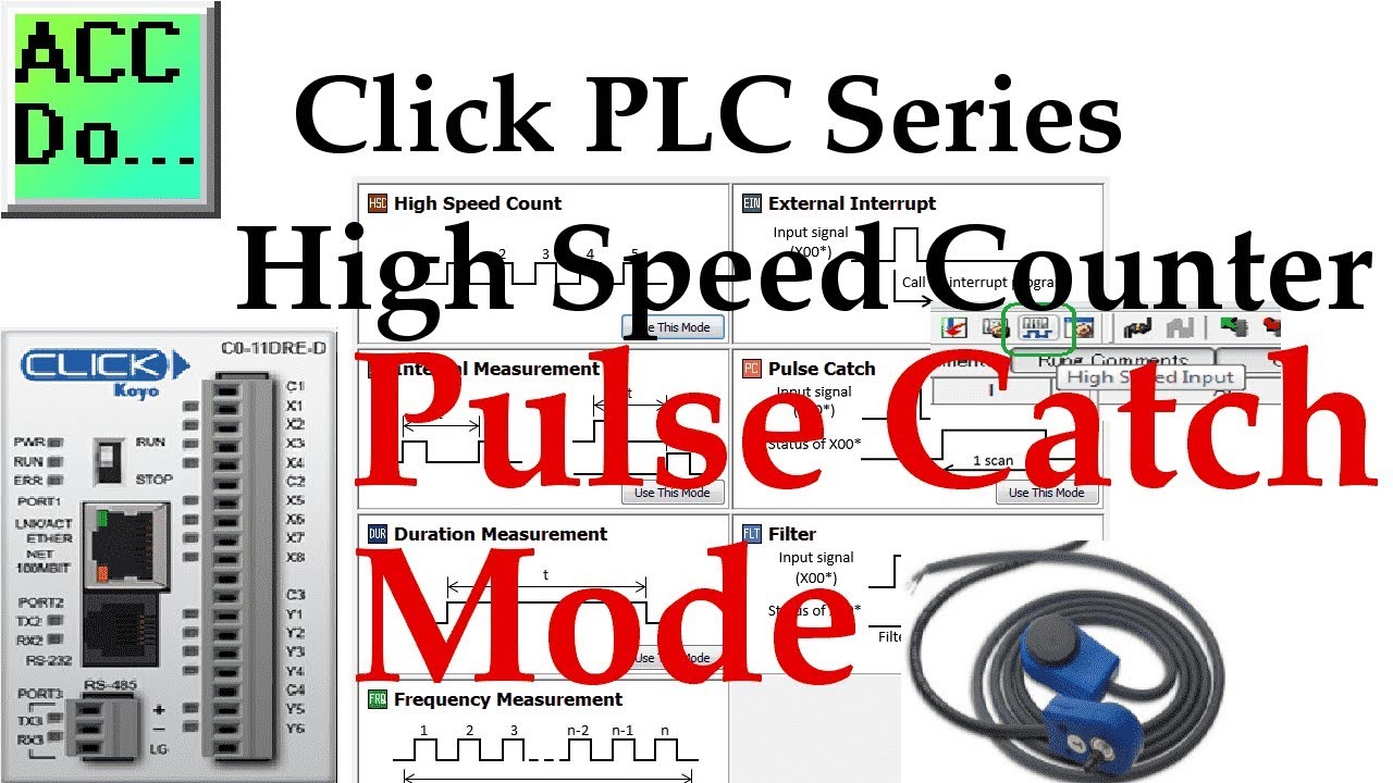 'Video thumbnail for Click PLC High Speed Counter Input Pulse Catch Mode'