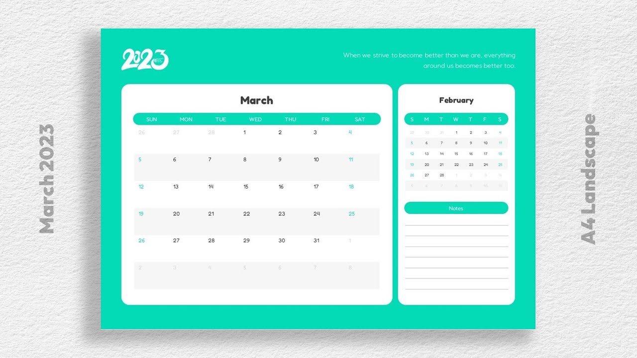 'Video thumbnail for Feb March 2023 Calendar Free Download'