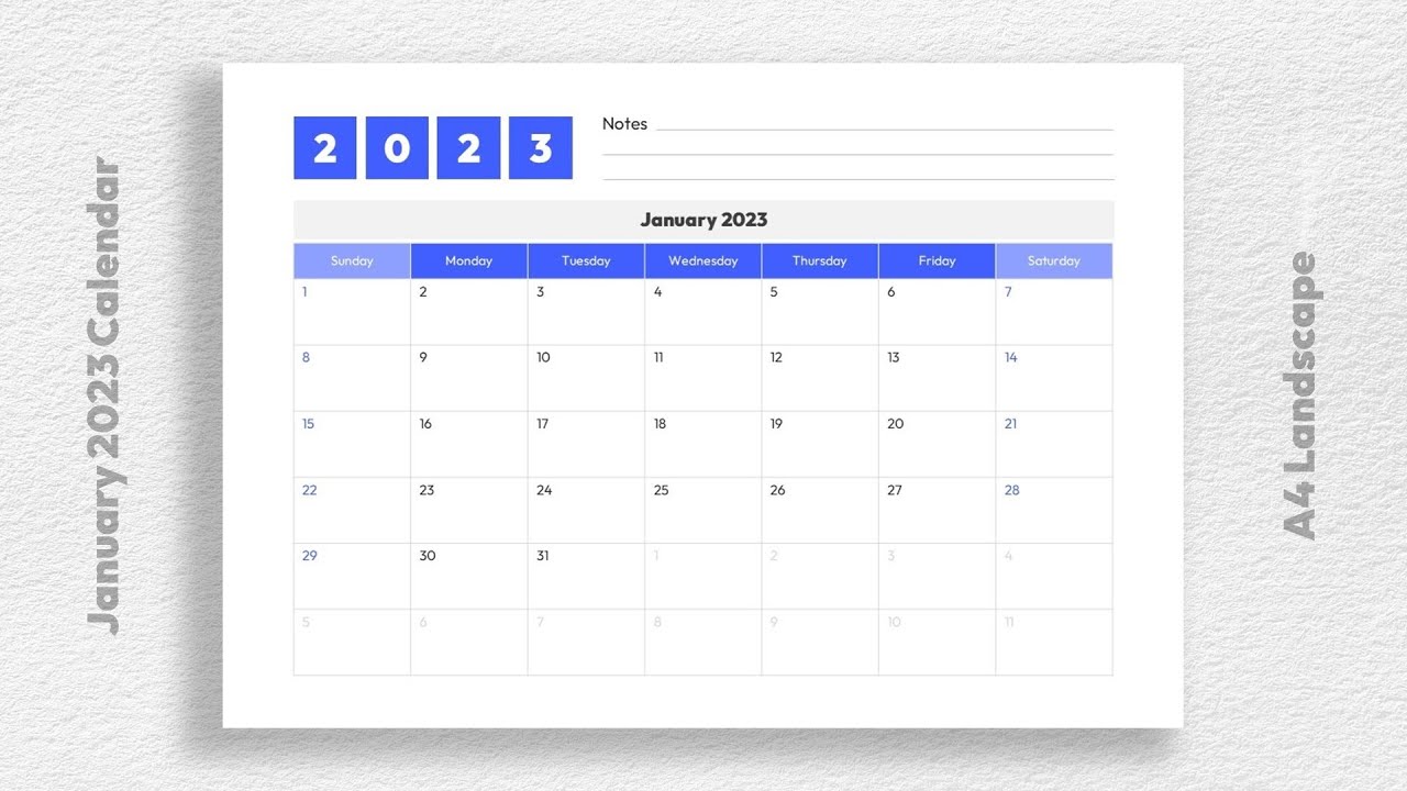 'Video thumbnail for January 2023 Calendar Printable Template Free Download'
