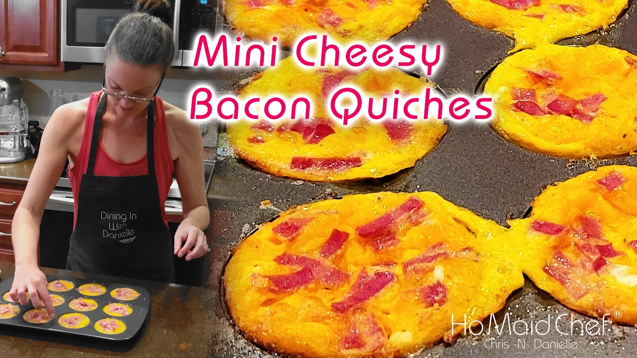 Video thumbnail for Mini Cheesy Bacon Quiches | Dining In With Danielle