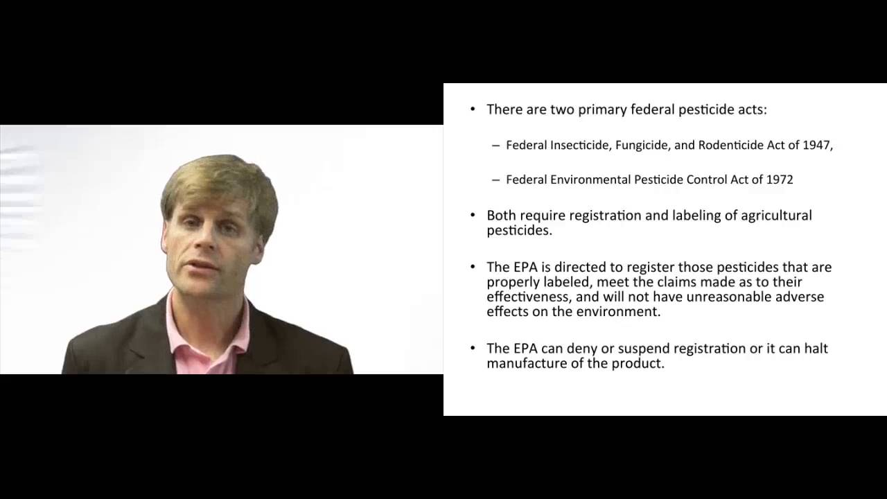'Video thumbnail for Primary Federal Laws Governing Pesticides'