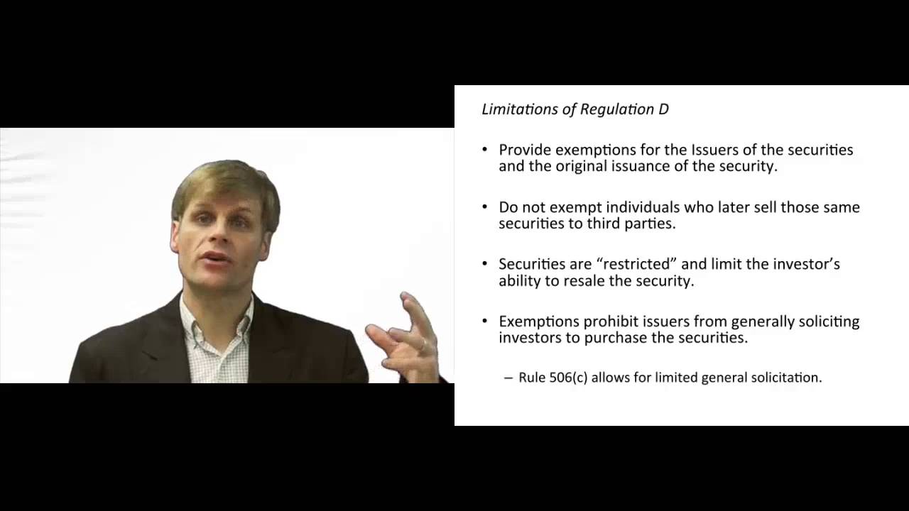 'Video thumbnail for Regulation D - Securities Exemption'
