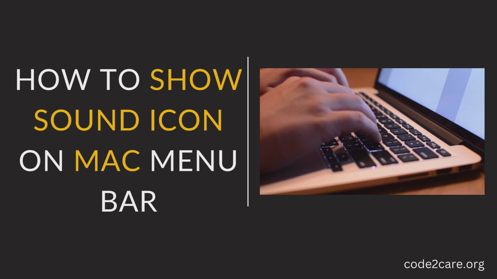 'Video thumbnail for How to show Sound ICON on Mac Menu Bar (macOS Ventura)'