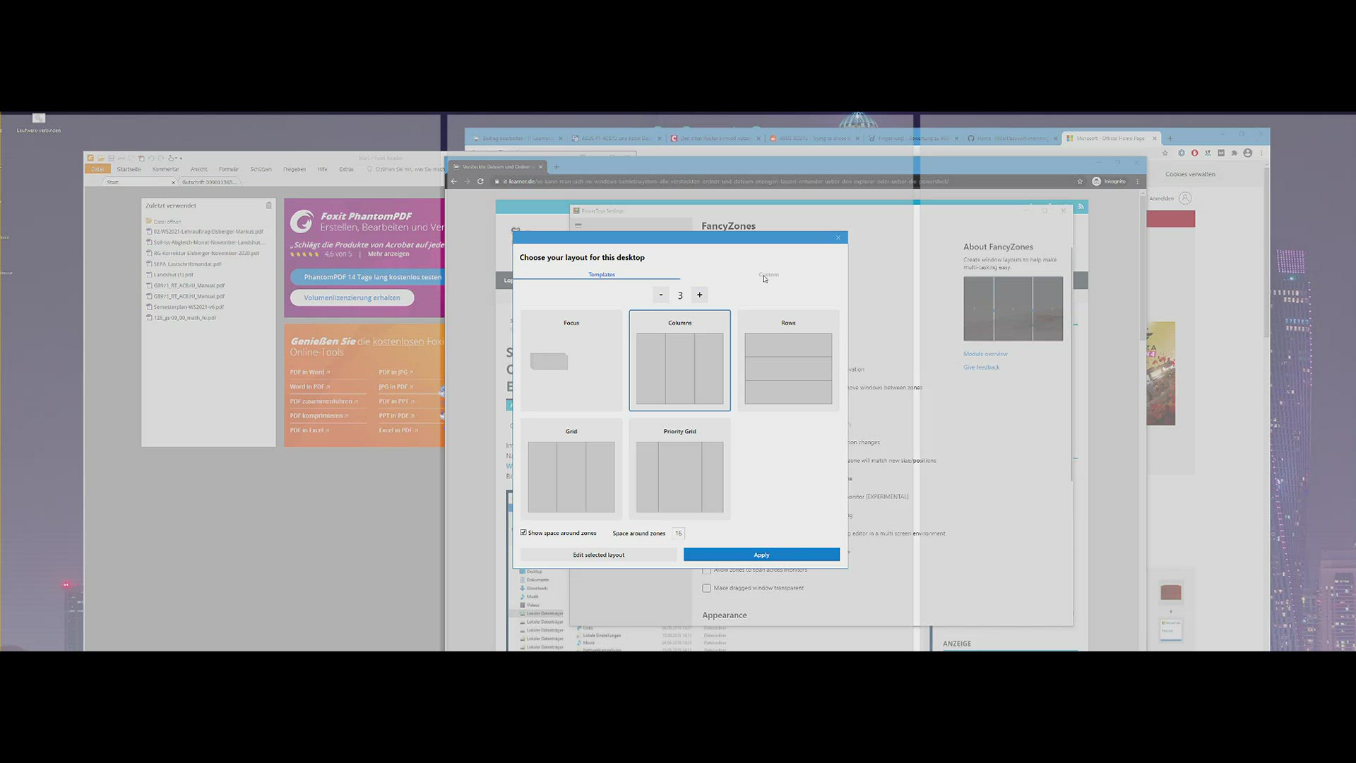 'Video thumbnail for Unter Windows Fenster mit FancyZones anpassen'