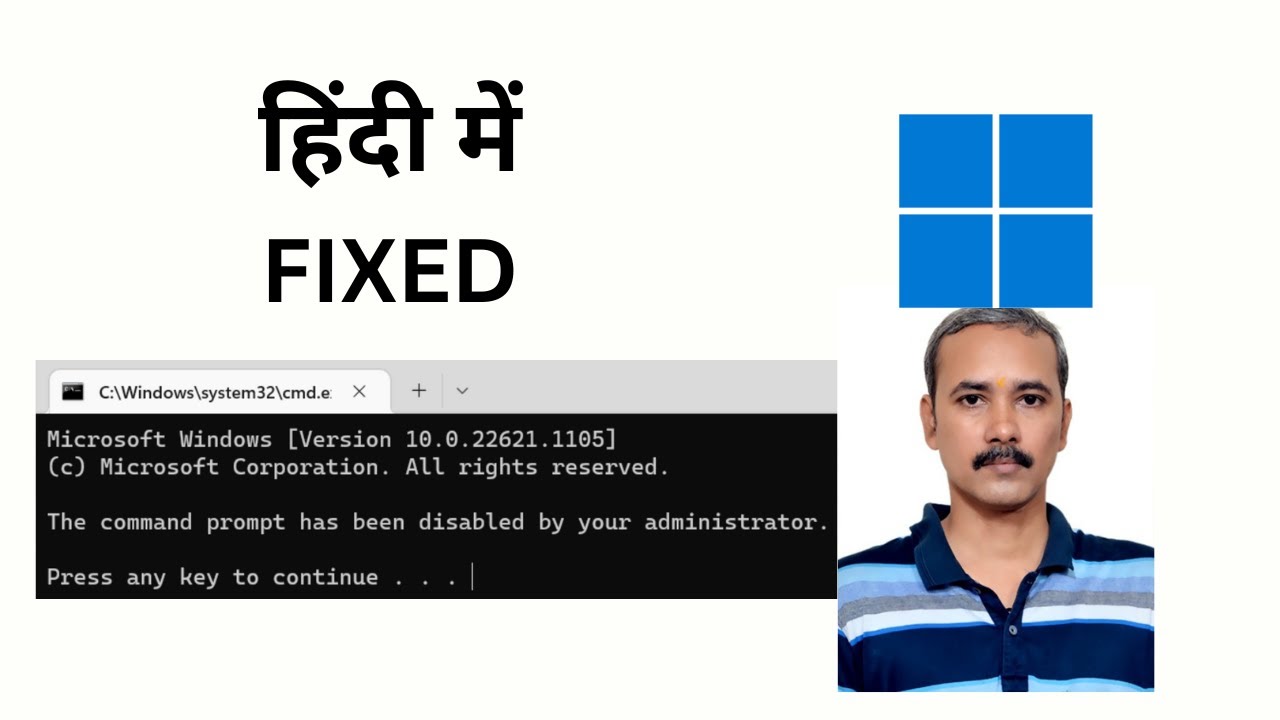 'Video thumbnail for Fixed:  The command prompt has been disabled by your administrator Error in Windows 11'