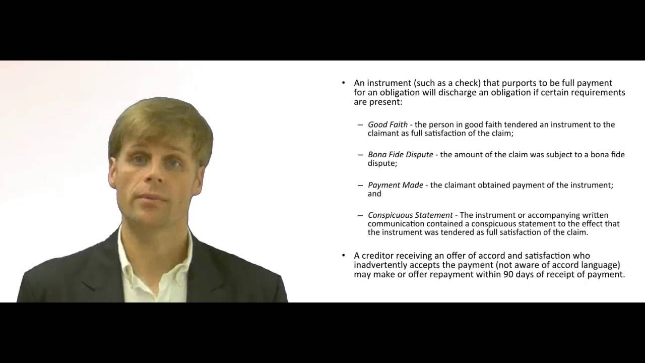 'Video thumbnail for Negotiable Instrument Accord and Satisfaction'