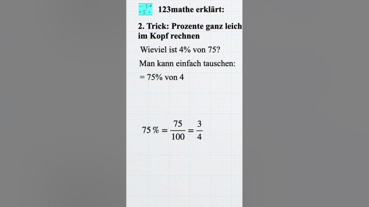 'Video thumbnail for Prozentrechnen im Kopf 2. Trick #shorts'