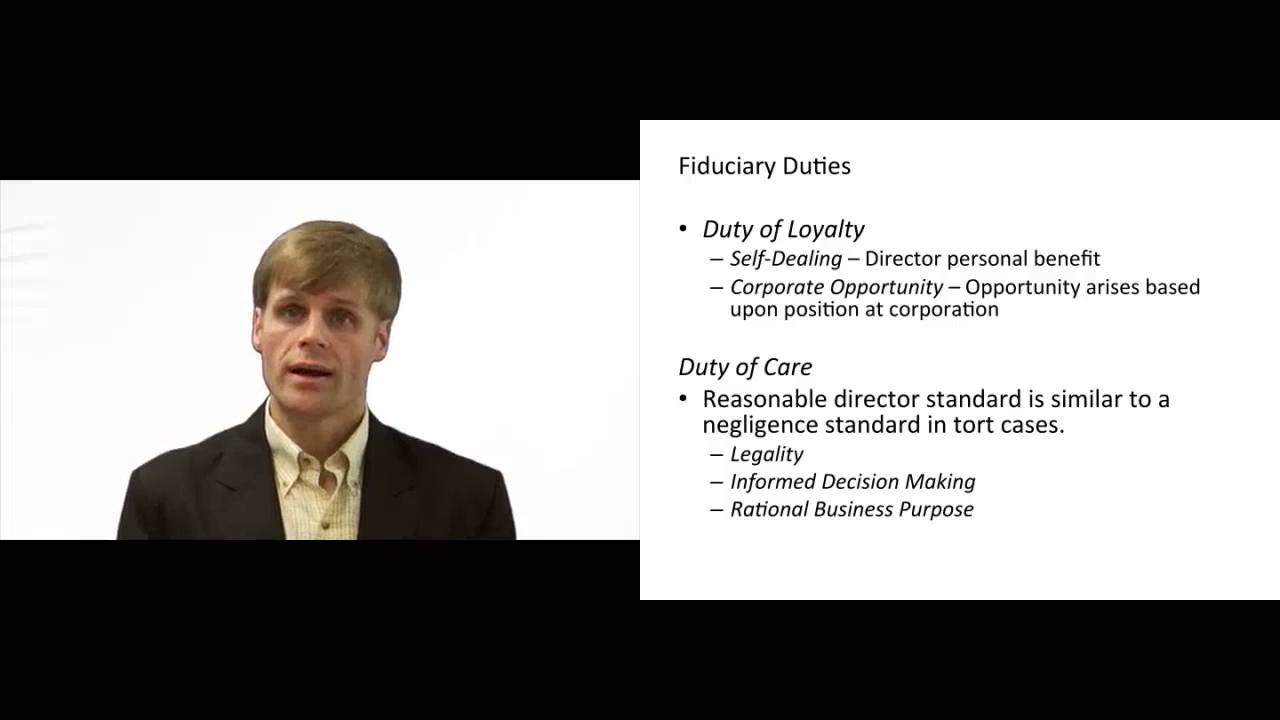 'Video thumbnail for Standards governing actions of corporate directors'