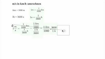 'Video thumbnail for Physik: m/s in km/h umrechnen'