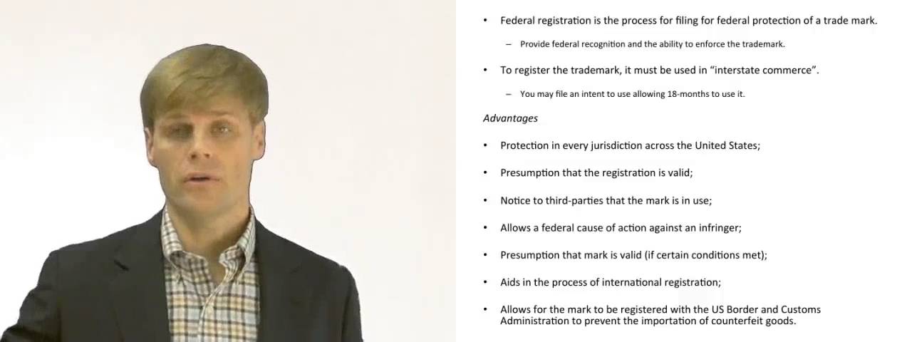 'Video thumbnail for Federal Registration of a Trademark'