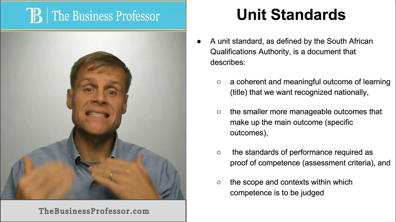 'Video thumbnail for Unit Standards'