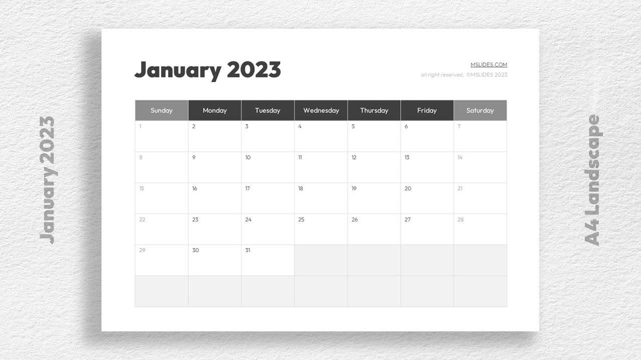 'Video thumbnail for Blank January 2023 Calendar Template Free Download'