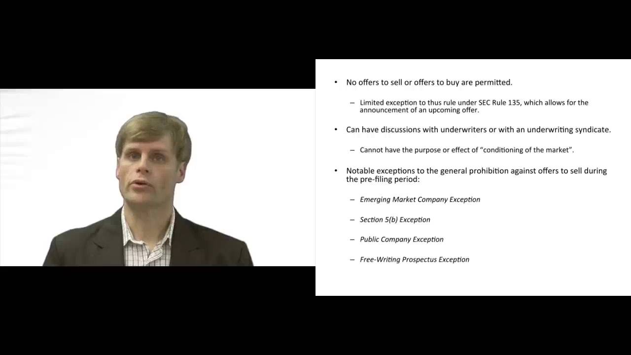 'Video thumbnail for Securities Issuance - Prefiling Period'