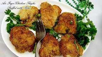 'Video thumbnail for Air Fryer Chicken Thighs Stuffed with Pesto'
