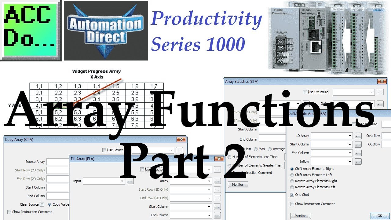 'Video thumbnail for Productivity 1000 Series PLC Array Functions Part 2'