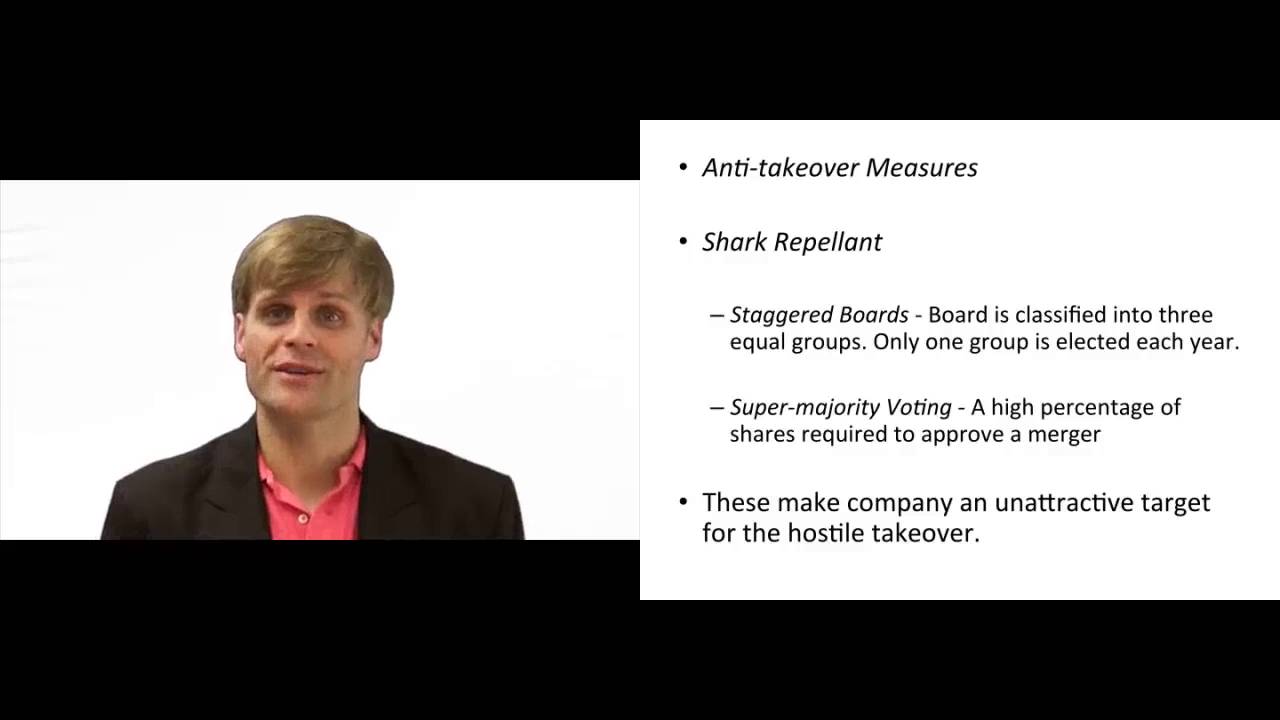 'Video thumbnail for Hostile Takeover Defenses - Shark Repellant'