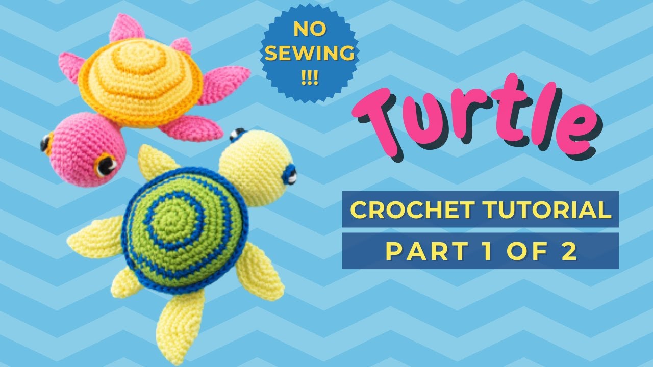 'Video thumbnail for Turtle amigurumi tutorial: How to crochet a turtle for beginners NO SEWING | part 1'