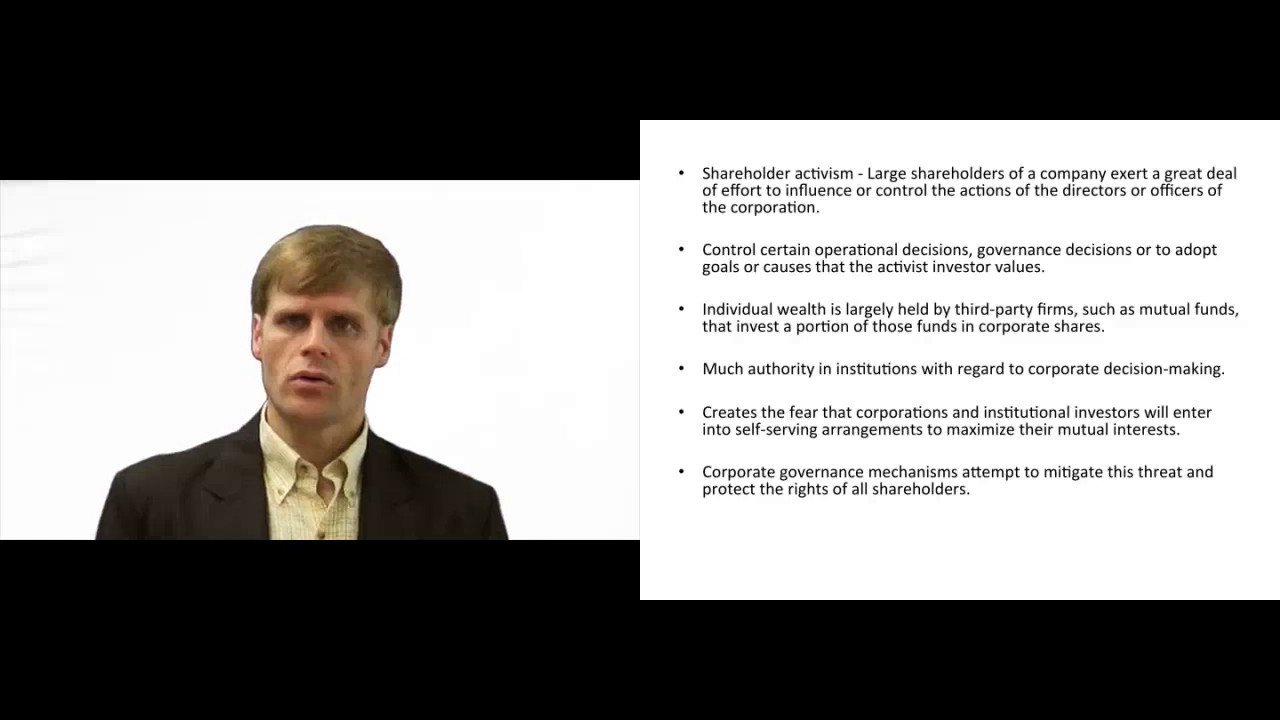 'Video thumbnail for Activist Shareholders and Institutional Investors - Explained'