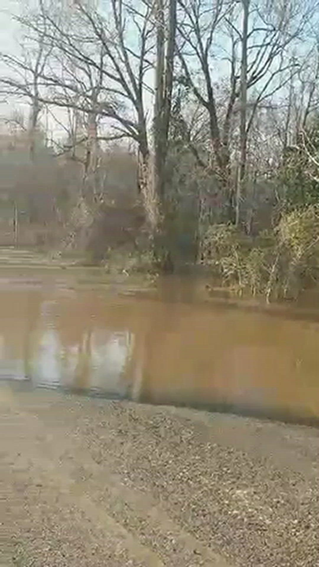 Video thumbnail for School bus overwhelmed by flood waters in East Perry